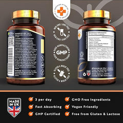 Nutravita Turmeric & Ashwagandha KSM-66 ® - 180 High Strength Capsules with Ginger & Black Pepper - Organic Tumeric & Ashwagandha Supplement - Vegan & Gluten Free