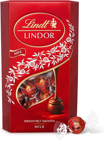 Lindt Lindor Milk Chocolate Truffles Box Large-Approx 26 balls, 337g-Chocolate Truffles with a Smooth Melting Filling