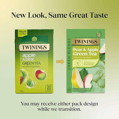 Twinings Green Tea, Apple and Pear 80 Tea Bags (Multipack of 4 x 20 Tea Bags), Packaging may vary
