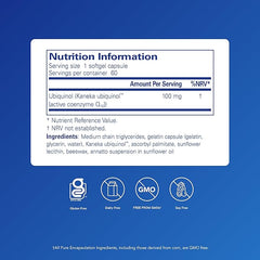 Pure Encapsulations Ubiquinol-QH CoQ10 100mg - Active Form of Co-Enzyme Q10-60 Softgel Capsules
