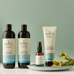 Sukin Hydrating Shampoo 500ml - moisturises scalp and repairs dry and damaged hair, adds shine and tames frizz - with Coconut Oil & Shea Butter; cruelty free & vegan friendly.