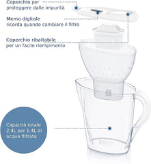 BRITA Marella Water Filter Jug Starter Pack - White (2.4L) incl. 3x MAXTRA PRO All-in-1 & MAXTRA PRO Limescale Expert Water Filter Cartridge 6 Pack (NEW) - Original refill