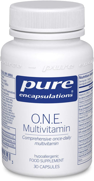 Pure Encapsulations O.N.E. Multivitamin - Comprehensive Once-Daily Multivitamin - with Vitamins A, B1, B2, B3, B5, B6, C, D, E, K, Folate & Selenium - 30 Capsules