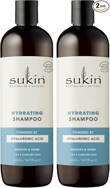 Sukin Natural Hydrating Shampoo, Coconut, 500 millilitre (Pack of 2)
