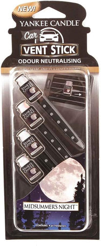Yankee Candle Vent Sticks Car Air Fresheners | Midsummer's Night | 4 Count | Attaches to Vehicle Air Vents