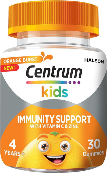 Centrum Multivitamins for Kids Immunity Support, including Vitamins A, C, D, and Orange Fruit Flavour, 30 Chewable Multigummies (Packaging may vary)