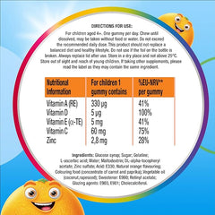 Centrum Multivitamins for Kids Immunity Support, including Vitamins A, C, D, and Orange Fruit Flavour, 30 Chewable Multigummies (Packaging may vary)