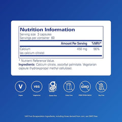 Pure Encapsulations Calcium (Citrate) - Highly Absorbable Calcium Citrate Supplement - for Bones and Teeth - 180 Capsules