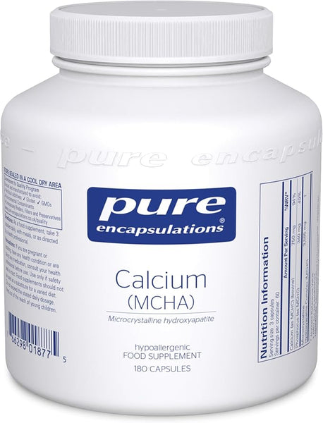 Pure Encapsulations - Calcium MCHA - Minerals, Bone and Teeth Support - 180 Capsules