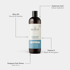 Sukin Natural Hydrating Shampoo, Coconut, 500 millilitre (Pack of 2)