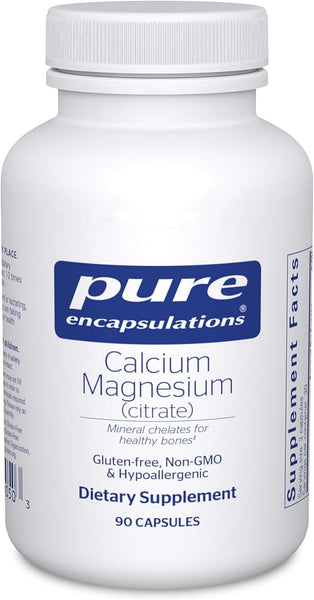 Pure Encapsulations Calcium Magnesium Citrate - Highly Absorbable Form of Calcium with Magnesium, 90 Capsules
