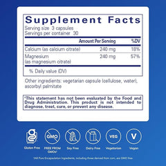Pure Encapsulations Calcium Magnesium Citrate - Highly Absorbable Form of Calcium with Magnesium, 90 Capsules