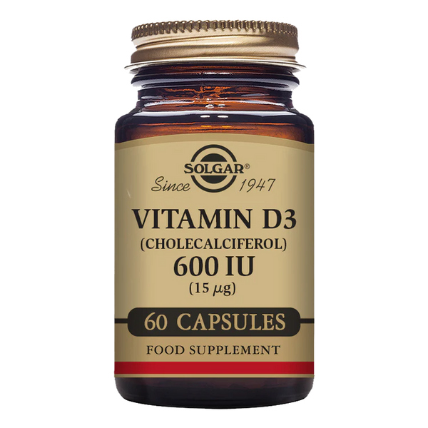 Solgar-Vitamin D3 (Cholecalciferol) 600 IU Vegetable Capsules