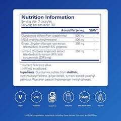 Pure Encapsulations Glucosamine/MSM with Ginger & Turmeric - Support for Healthy Joint Function & Tissues, 60 Capsules