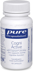 Pure Encapsulations Cogni Active - with Cognizin Citicoline, Zinc, Folate, Vitamin B6 and B12, Lutein & Zeaxanthin - 60 Capsules