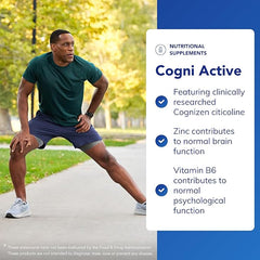 Pure Encapsulations Cogni Active - with Cognizin Citicoline, Zinc, Folate, Vitamin B6 and B12, Lutein & Zeaxanthin - 60 Capsules