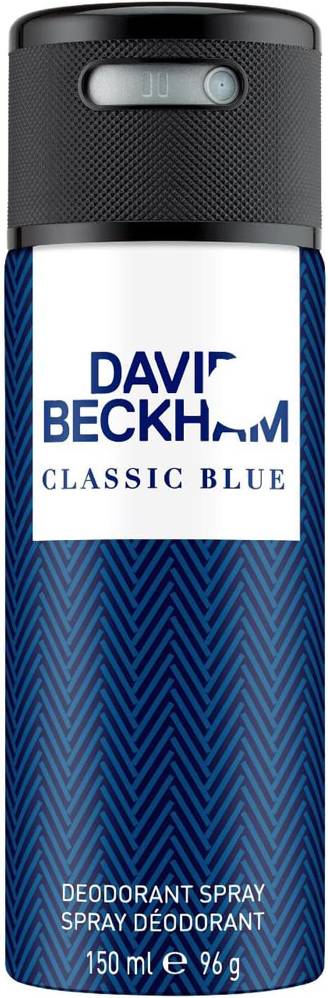 DAVID BECKHAM Classic Blue Deodorant Anti-Perspirant Body Spray for Men, 150 ml