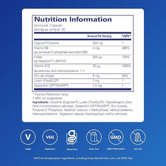 Pure Encapsulations Cogni Active - with Cognizin Citicoline, Zinc, Folate, Vitamin B6 and B12, Lutein & Zeaxanthin - 60 Capsules