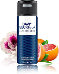 DAVID BECKHAM Classic Blue Deodorant Anti-Perspirant Body Spray for Men, 150 ml