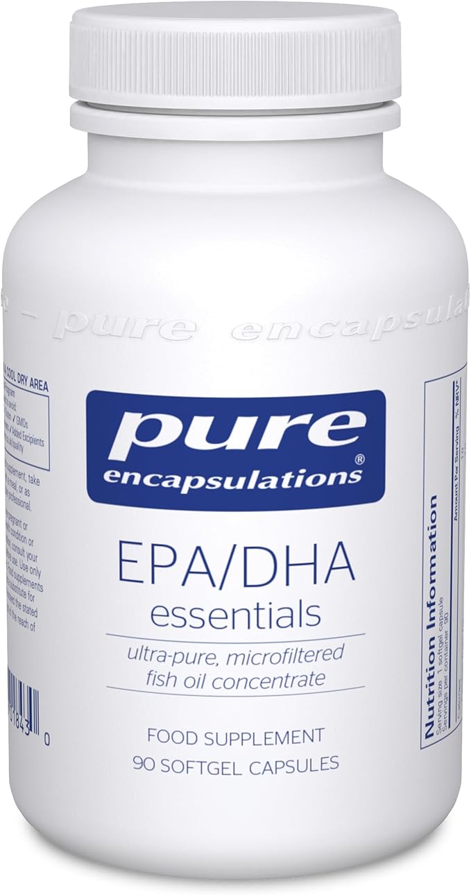 Pure Encapsulations EPA/DHA Essentials - Ultra-Pure, Microfiltered Fish Oil Concentrate - 90 Softgel Capsules