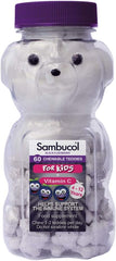 Sambucol Natural Black Elderberry Chewable Teddies Vitamin C 60 count