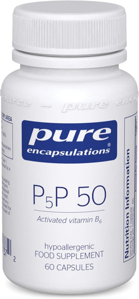 Pure Encapsulations P5P 50 - Activated Vitamin B6 - Pyridoxal-5'-Phosphate Tiredness and Fatigue Supplement - 60 Capsules
