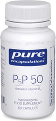 Pure Encapsulations P5P 50 - Activated Vitamin B6 - Pyridoxal-5'-Phosphate Tiredness and Fatigue Supplement - 60 Capsules