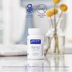 Pure Encapsulations P5P 50 - Activated Vitamin B6 - Pyridoxal-5'-Phosphate Tiredness and Fatigue Supplement - 60 Capsules
