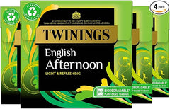 Twinings English Afternoon Tea | Light, Delicate & Refreshing Black Tea | Multipack Bulk Buy, 320 (4 x 80) Biodegradable Tea Bags