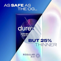 Durex Nude Condoms, Regular Fit, 30s, Extra Thin, Easy On Shape, Secure, Higher Protection, With Silicone Lube