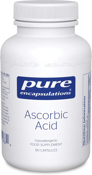 Pure Encapsulations Ascorbic Acid - 1000mg Professional Strength Vitamin C - Hypoallergenic Supplement - 90 Capsules