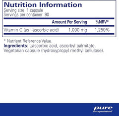 Pure Encapsulations Ascorbic Acid - 1000mg Professional Strength Vitamin C - Hypoallergenic Supplement - 90 Capsules