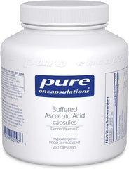 Pure Encapsulations Buffered Ascorbic Acid - Gentle Vitamin C 670mg - with Calcium Ascorbate, Magnesium Ascorbate and Potassium Ascorbate - 250 Capsules