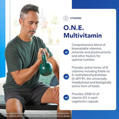 Pure Encapsulations O.N.E. Multivitamin - Comprehensive Once-Daily Multivitamin - with Vitamins A, B1, B2, B3, B5, B6, C, D, E, K, Folate & Selenium - 60 Capsules