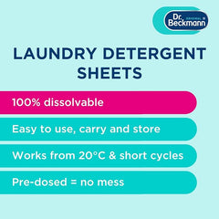 Dr. Beckmann Laundry Detergent Sheets NON-BIO | fresh breeze| Pre-dosed | 50 sheets