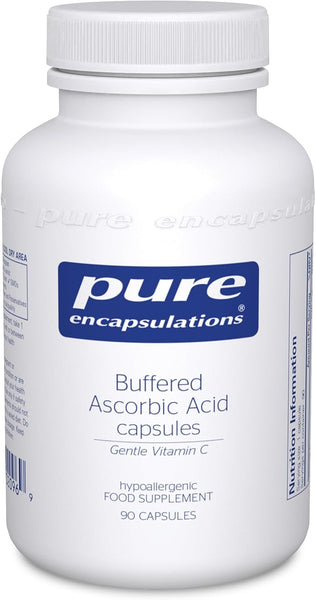 Pure Encapsulations Buffered Ascorbic Acid - Gentle Vitamin C 670mg - with Calcium Ascorbate, Magnesium Ascorbate and Potassium Ascorbate - 90 Capsules