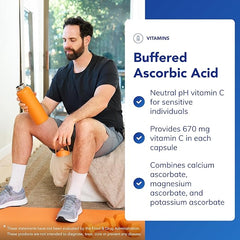Pure Encapsulations Buffered Ascorbic Acid - Gentle Vitamin C 670mg - with Calcium Ascorbate, Magnesium Ascorbate and Potassium Ascorbate - 90 Capsules