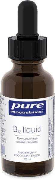 Pure Encapsulations Vitamin B12 Liquid - Tiredness and Fatigue Supplement - Immune Support - 30ml