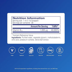 Pure Encapsulations Vitamin B12 Liquid - Tiredness and Fatigue Supplement - Immune Support - 30ml