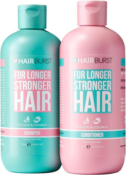 HAIR BURST- Shampoo and Conditioner Set - SLS Free Hair Growth and Thickening Treatment for Women - Coconut and Avocado Scented - Suitable for All Hair Types, Promotes Strong and Healthy Hair