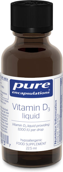 Pure Encapsulations Vitamin D3 Liquid - Hypoallergenic Support for Bone and Immune Health - 22.5ml