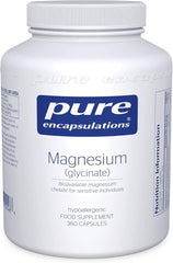 Pure Encapsulations Magnesium Glycinate 120mg - Bioavailable Magnesium Chelate Tiredness and Fatigue Supplement - 360 Capsules