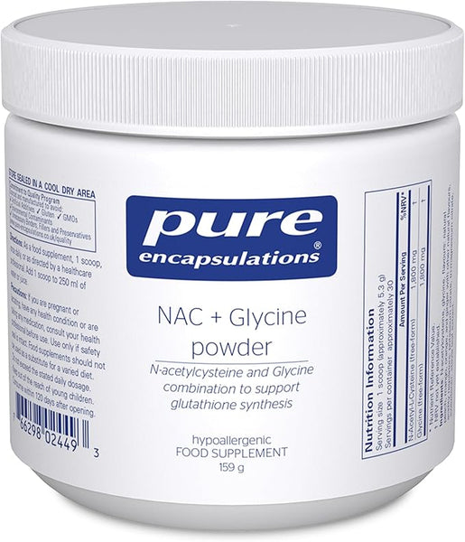 Pure Encapsulations NAC + Glycine Powder - Supports Antioxidant, Liver, Respiratory, and Immune Health - 159g