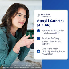 Pure Encapsulations - Acetyl-l-Carnitine (ALCAR) 500mg - Hypoallergenic Amino Acid Supplement - 60 Capsules