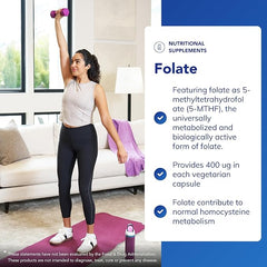 Pure Encapsulations Folate 400 - Folate, Folic Acid, Fertility - 90 Capsules