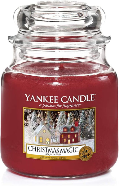 Yankee Candle Scented Candle | Christmas Magic Medium Jar Candle| Burn Time: Up to 75 Hours