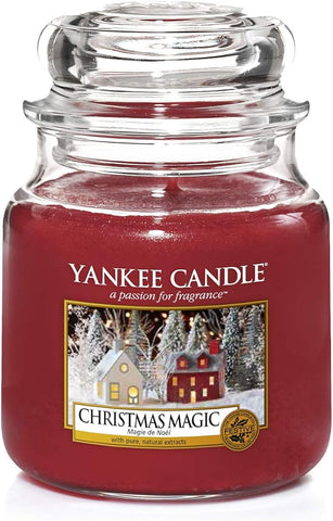 Yankee Candle Scented Candle | Christmas Magic Medium Jar Candle| Burn Time: Up to 75 Hours