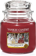 Yankee Candle Scented Candle | Christmas Magic Medium Jar Candle| Burn Time: Up to 75 Hours