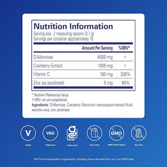 Pure Encapsulations Cranberry D-Mannose Powder - Highly Concentrated Mannose - Natural and Pure Ingredients - with Vitamin C and Zinc - 37g
