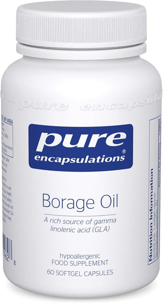 Pure Encapsulations Borage Oil - 200mg GLA per Capsule - Rich Source of Gamma Linolenic Acid - 60 Softgel Capsules